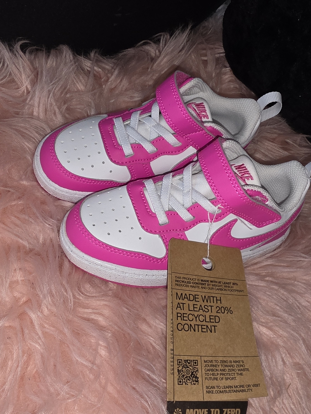 Nike Kids' White & Pink Low-Top Sneakers